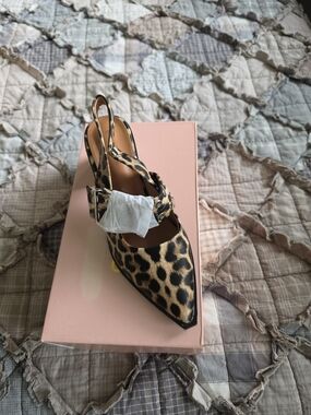 Leopard Print Pointed-Toe Slingback Heel - Women